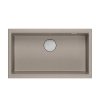 Quadron LOGAN 110 GraniteQ zlewozmywak soft taupe 76x44x23,5 cm 1-komorowy wpuszczany z syfonem manualnym stal szlachetna HQD7644U4BSI